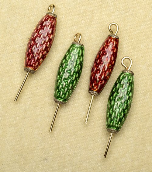 Nancy Chase's Holiday Lights Cuff - , Contemporary Wire Jewelry, Loops, Wire Loop, Wrapped Wire Loop, string the beads onto the wire links